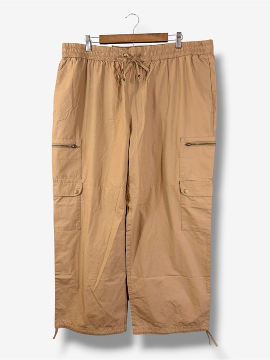 Banana Republic Factory Pants - Banana Republic High Rise Poplin Straight Pull On Pants Size XL Tan Brown Cargo